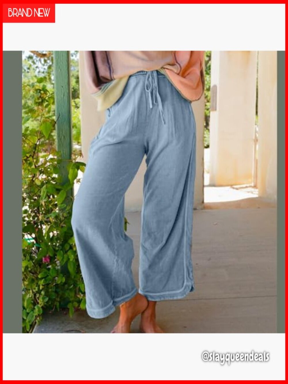 Wide Leg Sweatpants High Waist Baggy Acid Wash Pockets - Picture 3 of 7